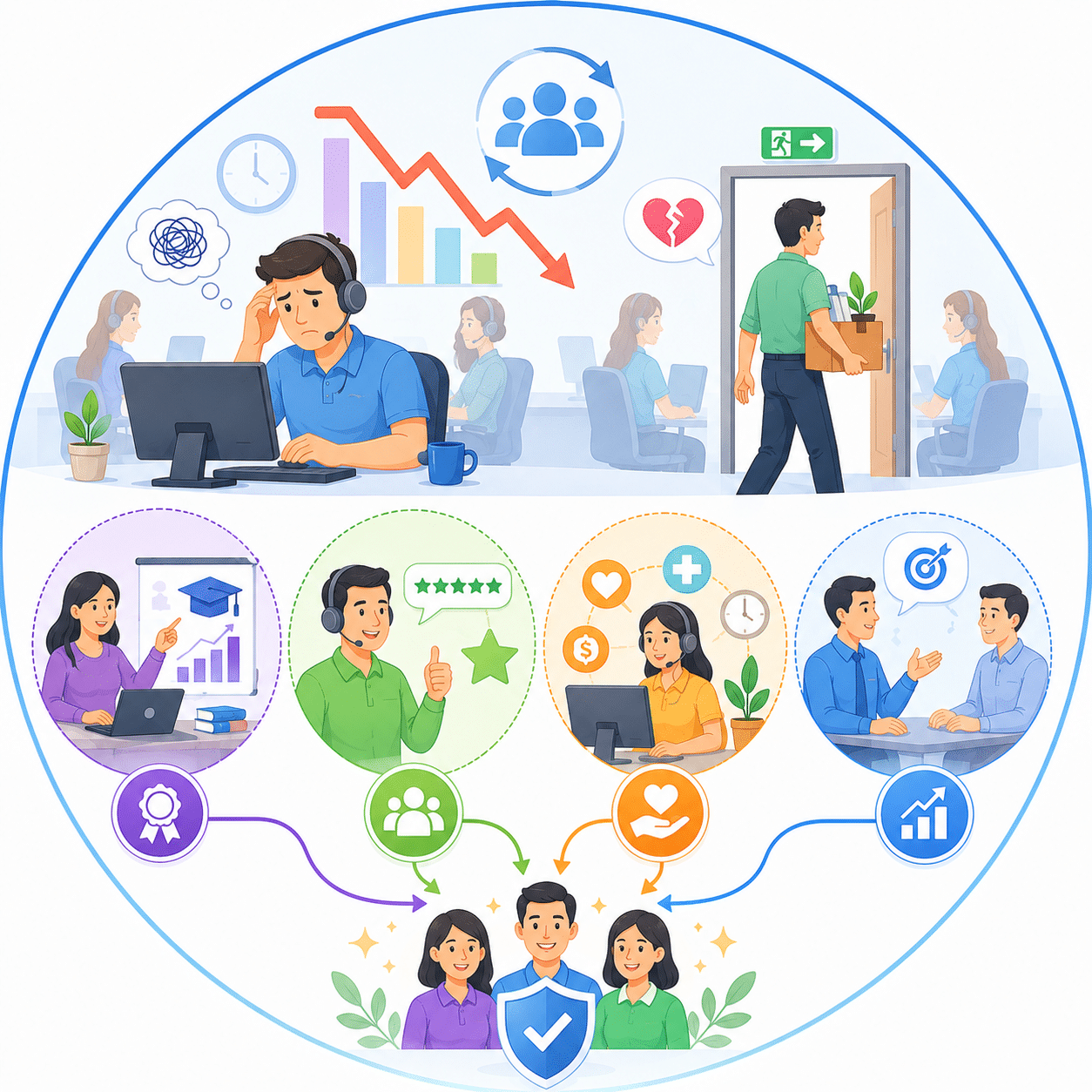 employee turnover call center staff
